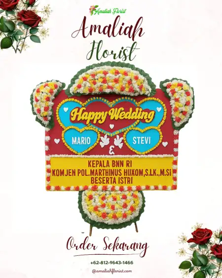Papan Bunga Pernikahan Karang Sakti